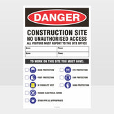 Custom Metal Sign,Danger Construction Site Large Sign 01